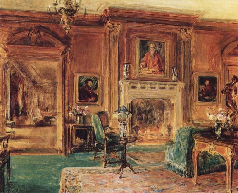 Walter Gay Living Hall Norge oil painting art